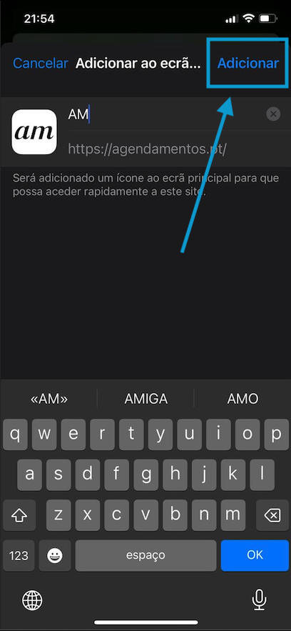 passo 3 instalar app agendamentos.pt ios no safari